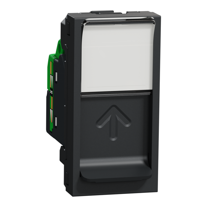 Мультимедійна розетка, 1 модуль, чорна, Unica New, Schneider Electric [NU341454]