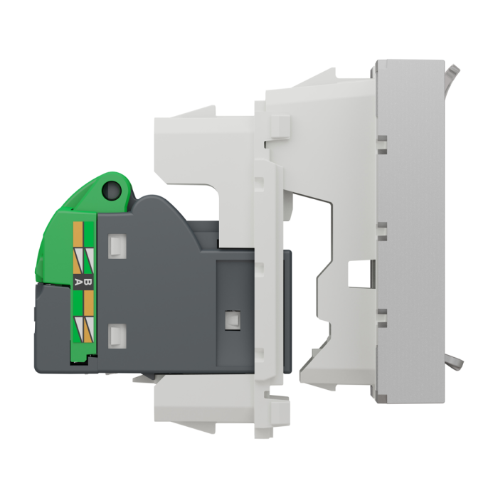 Мультимедійна розетка, 2 модулі, алюмінієва, Unica New, Schneider Electric [NU341730]