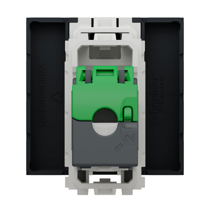 Мультимедійна розетка, 2 модулі, чорна, Unica New, Schneider Electric [NU341754]