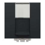 Мультимедійна розетка, чорна, 2 модулі, (S-One), Unica New - Schneider Electric [NU341754]