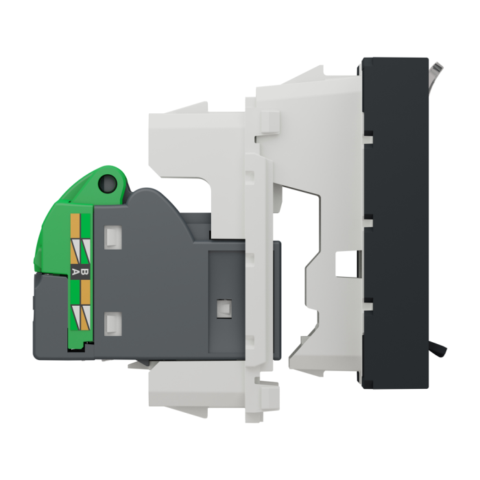 Мультимедійна розетка, 2 модулі, чорна, Unica New, Schneider Electric [NU341754]