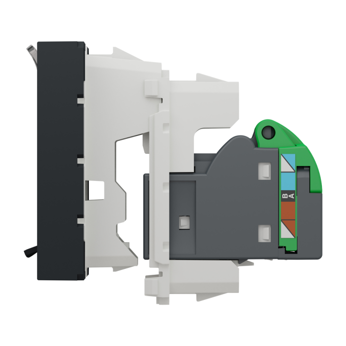 Мультимедійна розетка, 2 модулі, чорна, Unica New, Schneider Electric [NU341754]