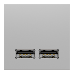 USB розетка, алюмінієва, 2 модулі, Unica New - Schneider Electric [NU341830]