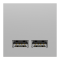 USB розетка, 2 модулі, алюмінієва, Unica New, Schneider Electric [NU341830]