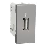 Роз'єм USB, алюмінієвий, 1 модуль, Unica New - Schneider Electric [NU342930]