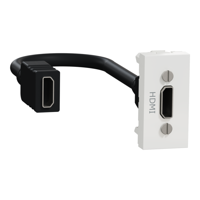HDMI розетка, 1 модуль, біла, Unica New, Schneider Electric [NU343018]
