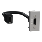 Мультимедійна розетка, алюмінієва, 1 модуль, (HDMI), Unica New - Schneider Electric [NU343030]