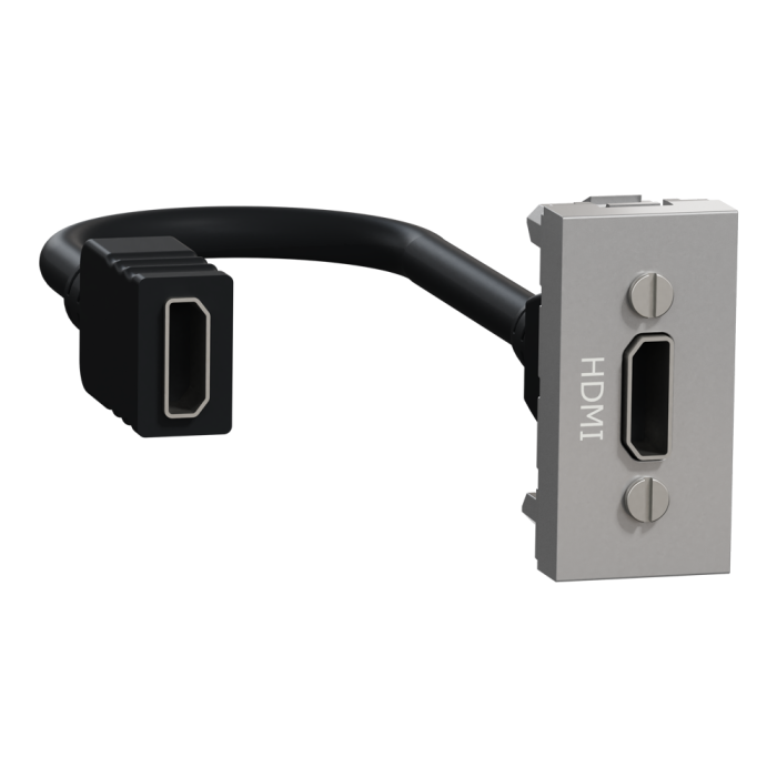 HDMI розетка, 1 модуль, алюмінієва, Unica New, Schneider Electric [NU343030]