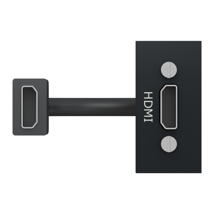 Мультимедійна розетка, чорна, 1 модуль, (HDMI), Unica New - Schneider Electric [NU343054]