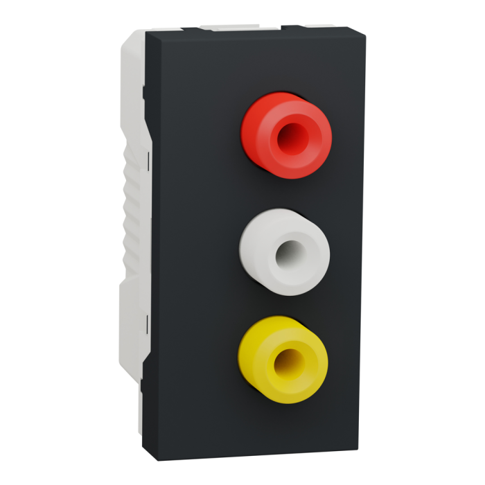 Аудіо / відео розетка, 1 модуль, чорна, Unica New, Schneider Electric [NU343154]