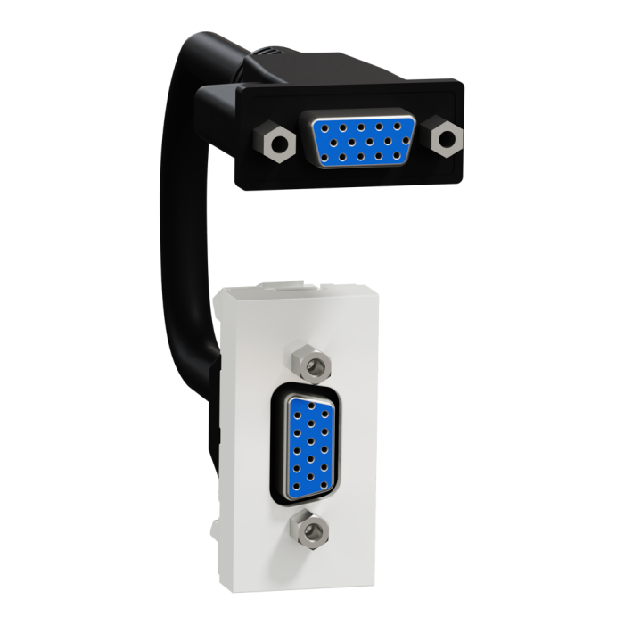 Відеорозетка, 1 модуль, біла, Unica New, Schneider Electric [NU343218]