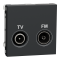 Роз'єм TV / fm, 2 модулі, чорний, Unica New, Schneider Electric [NU345154]