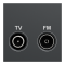 Роз'єм TV / fm, 2 модулі, чорний, Unica New, Schneider Electric [NU345154]