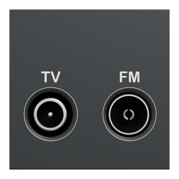 Роз'єм TV / fm, 2 модулі, чорний, Unica New, Schneider Electric [NU345154]