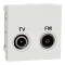 Роз'єм TV / fm, 2 модулі, білий, Unica New, Schneider Electric [NU345218]