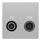 Роз'єм TV / fm, 2 модулі, алюмінієвий, Unica New, Schneider Electric [NU345230]