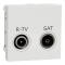 Гніздо r-TV / SAT, 2 модулі, білий, Unica New, Schneider Electric [NU345418]