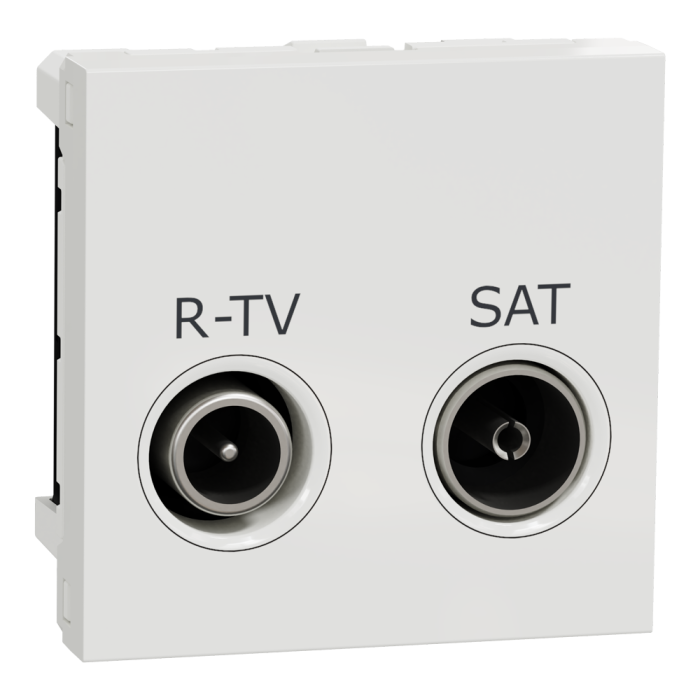 Гніздо r-TV / SAT, 2 модулі, білий, Unica New, Schneider Electric [NU345418]
