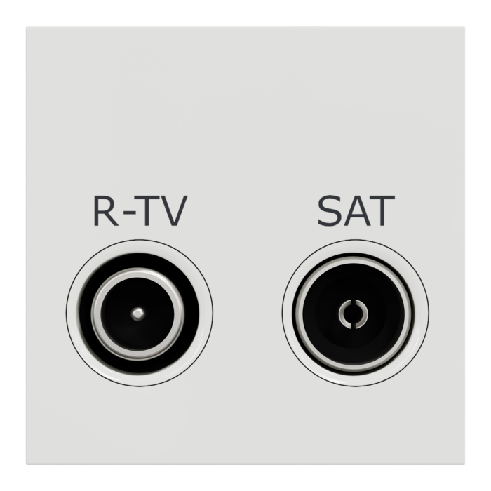 Гніздо r-TV / SAT, 2 модулі, білий, Unica New, Schneider Electric [NU345418]