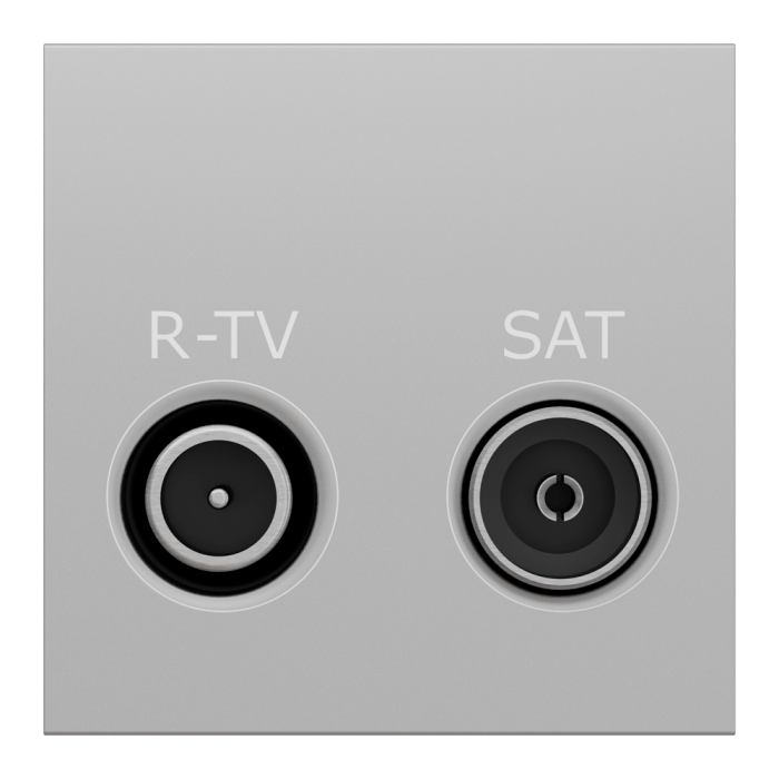 Гніздо r-TV / SAT, 2 модулі, алюмінієвий, Unica New, Schneider Electric [NU345430]