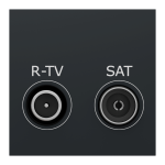 Гніздо r-TV / SAT, чорний, 2 модулі, Unica New - Schneider Electric [NU345454]