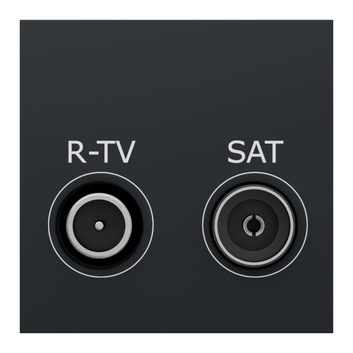 Гніздо r-TV / SAT, 2 модулі, чорний, Unica New, Schneider Electric [NU345454]