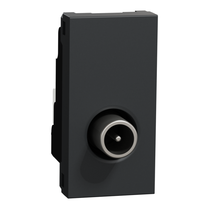 TV розетка, 1 модуль, чорна, Unica New, Schneider Electric [NU346154]