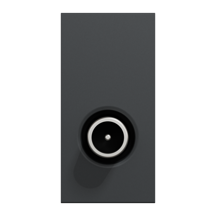 TV розетка, 1 модуль, чорна, Unica New, Schneider Electric [NU346154]