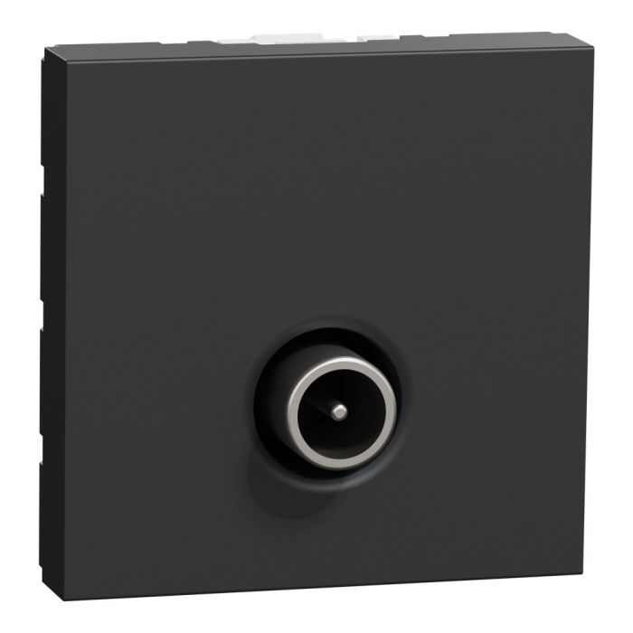 TV розетка, 2 модулі, чорна, Unica New, Schneider Electric [NU346254]