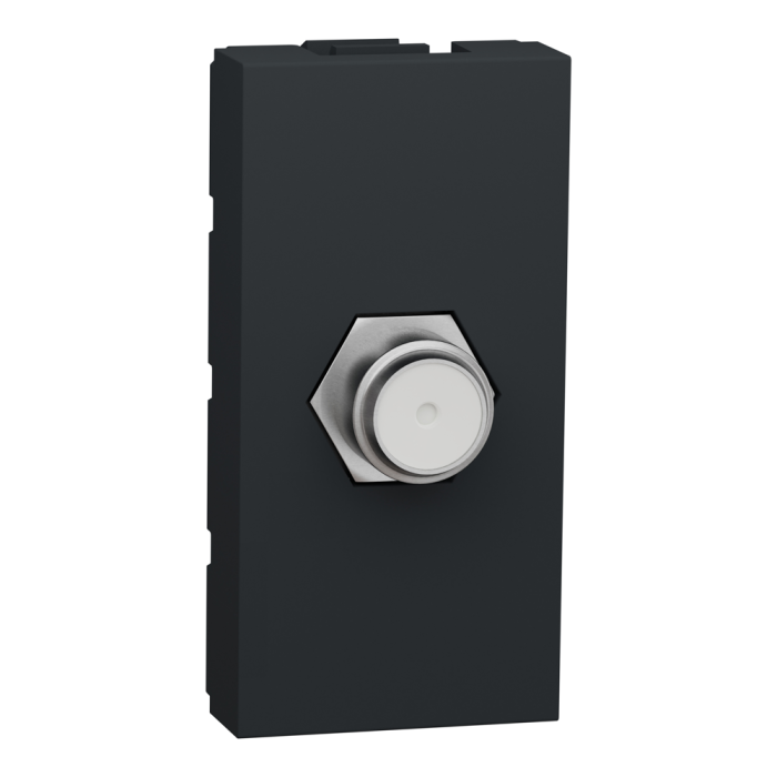 TV розетка, 1 модуль, чорна, Unica New, Schneider Electric [NU346854]