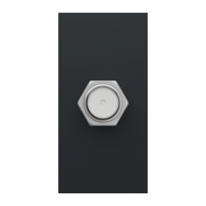 TV розетка, 1 модуль, чорна, Unica New, Schneider Electric [NU346854]