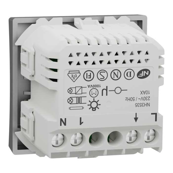 Таймер, 1-клавішний, 10 А, 2 модулі, алюмінієвий, Unica New, Schneider Electric [NU353530]