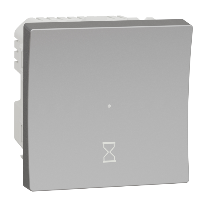 Таймер, 1-клавішний, 10 А, 2 модулі, алюмінієвий, Unica New, Schneider Electric [NU353530]