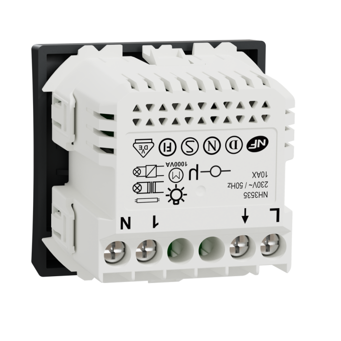 Таймер, 1-клавішний, 10 А, 2 модулі, чорний, Unica New, Schneider Electric [NU353554]