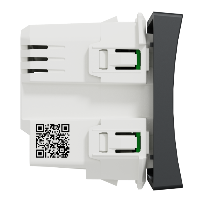 Таймер, 1-клавішний, 10 А, 2 модулі, чорний, Unica New, Schneider Electric [NU353554]