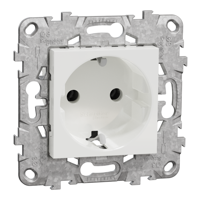 Розетка, 16 А, 2 модулі, біла, Unica New, Schneider Electric [NU503618]
