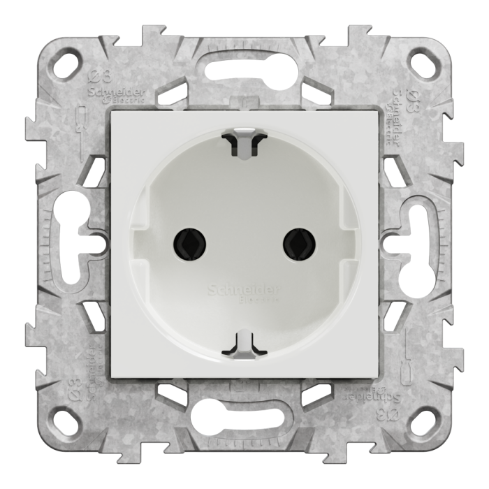 Розетка, 16 А, 2 модулі, біла, Unica New, Schneider Electric [NU503618]
