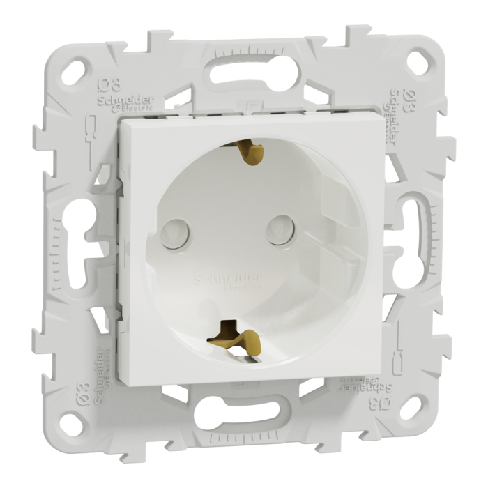 Розетка, 16 А, 2 модулі, біла, Unica New, Schneider Electric [NU503718]