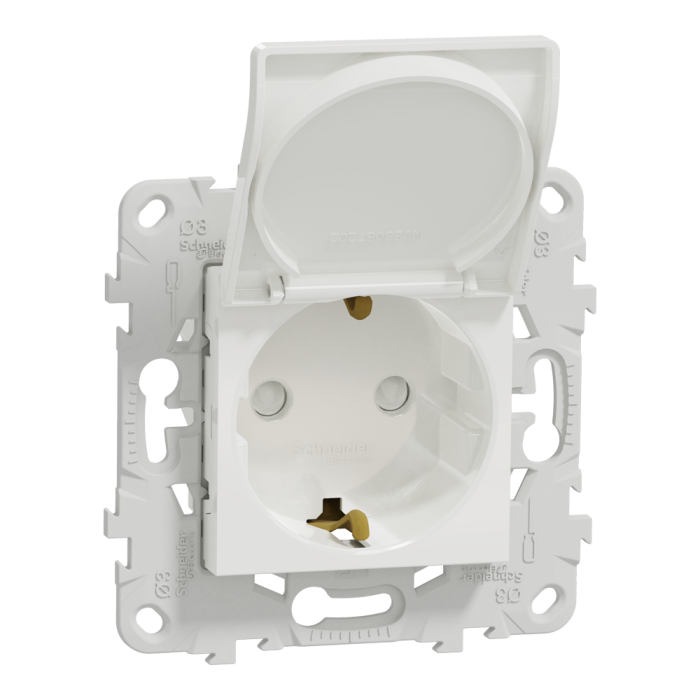 Розетка, 16 А, 2 модулі, біла, Unica New, Schneider Electric [NU503718TA]