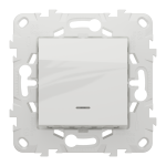 Вимикач, білий, 1-клавішний, 10 А, 2 модулі, Unica New - Schneider Electric [NU520118N]