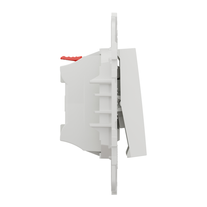 Вимикач, 1-клавішний, 10 А, 2 модулі, білий, Unica New, Schneider Electric [NU520118N]