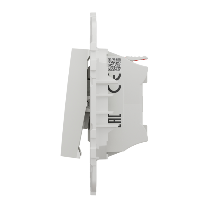 Вимикач, 1-клавішний, 10 А, 2 модулі, білий, Unica New, Schneider Electric [NU520118N]