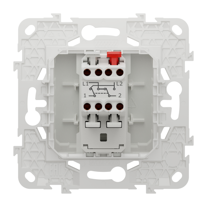 Вимикач, 1-клавішний, 10 А, 2 модулі, білий, Unica New, Schneider Electric [NU520518]