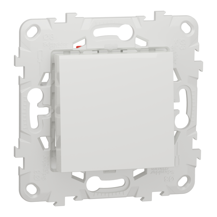 Вимикач, 1-клавішний, 10 А, 2 модулі, білий, Unica New, Schneider Electric [NU520518]