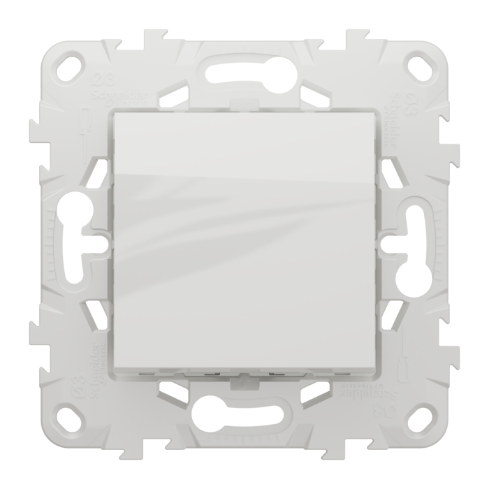 Вимикач, 1-клавішний, 10 А, 2 модулі, білий, Unica New, Schneider Electric [NU520518]