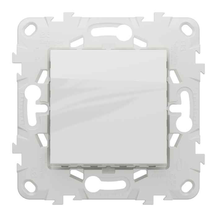 Кнопка, 1-клавішна, 10 А, 2 модулі, біла, Unica New, Schneider Electric [NU520618]