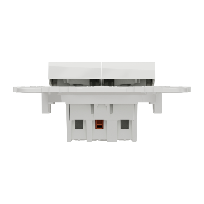 Вимикач, 2-клавішний, 10 А, 2 модулі, білий, Unica New, Schneider Electric [NU521118]