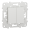 Вимикач, 2-клавішний, 10 А, 2 модулі, білий, Unica New, Schneider Electric [NU521118]