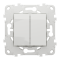 Вимикач, 2-клавішний, 10 А, 2 модулі, білий, Unica New, Schneider Electric [NU521118]