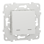 Вимикач, білий, 2-клавішний, 10 А, 2 модулі, Unica New - Schneider Electric [NU521118N]